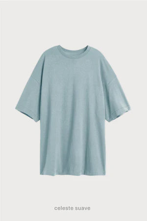 Remera Oversize - Celeste Suave